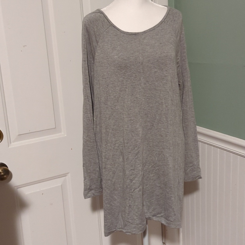 J. Jill Large Gray Long Sleeve Fleece Lined Top